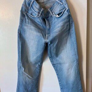 Women's Mother Jeans Size 31 Medium Wash The Hustler Ankle Fray Cuff Excellent